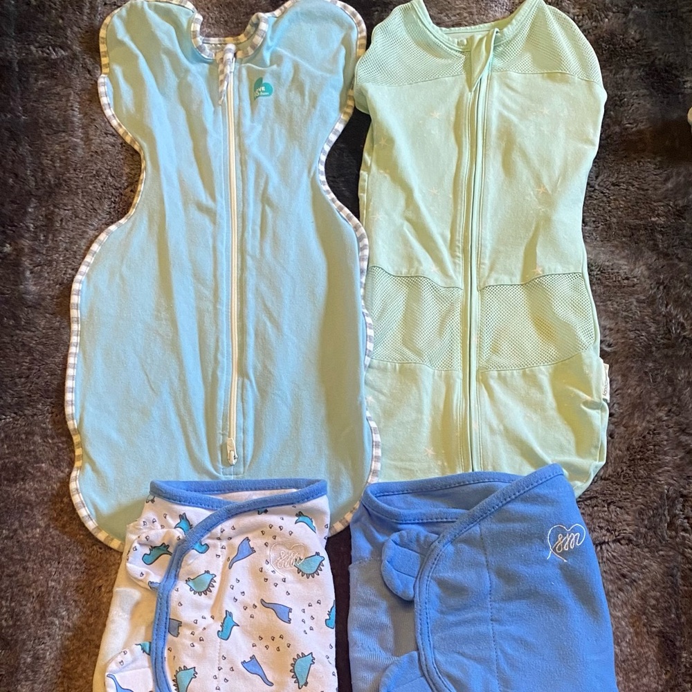 SOLD! Newborn Swaddle Sleep Sack Bundle. Love To Dream. Happiest Baby Swaddle Me